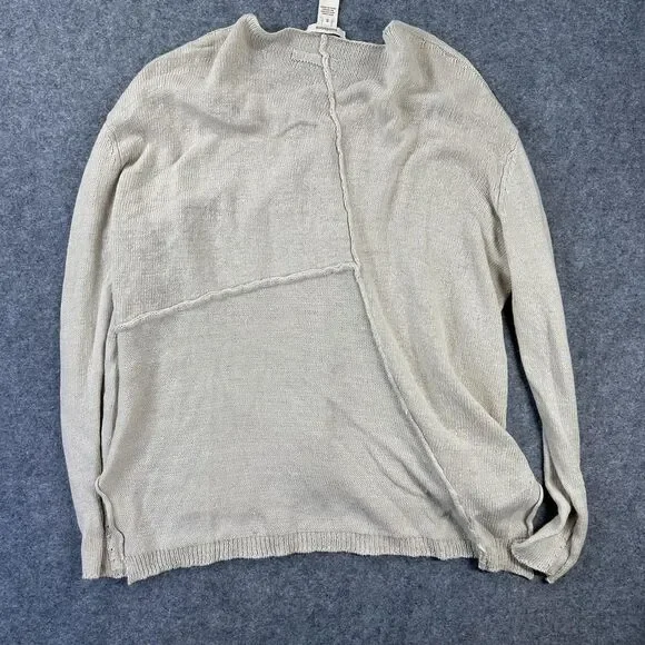 Sundance Sweater Womens Small Beige Linen Cotton Knit Button Front Cardigan - Picture 7 of 7